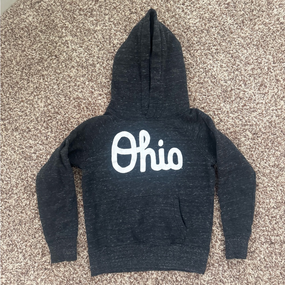 HOMAGE Ohio Kids Hoodie - Charcoal and White size 6